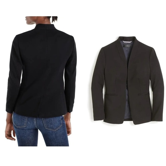 NWT J. Crew Black Going-out Collarless blazer in stretch twill Size 2 - Picture 4 of 11